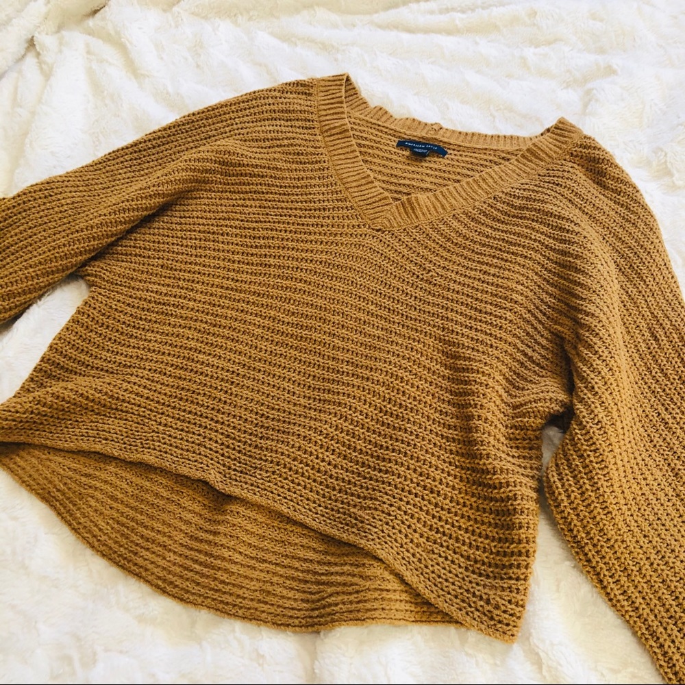 🌸American Eagle V-neck slouchy cropped sweater